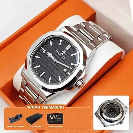 TIMELORD 2066 Jam Tangan Pria Anti Air Cowok Original Stainless Steel Keren Keemasan Men Watches